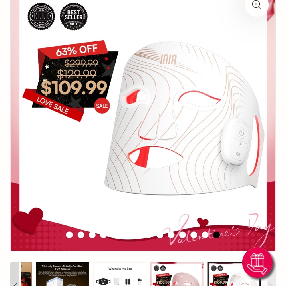 MIA White LED Facial Mask